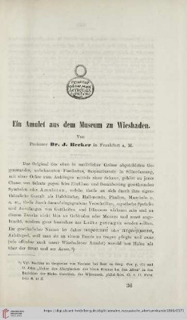 8: Ein Amulet aus dem Museum zu Wiesbaden