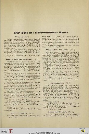 Der Adel der Fürstenthümer Reuss