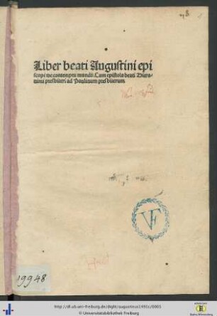 Liber beati Augustini episcopi: de contemptu mundi
