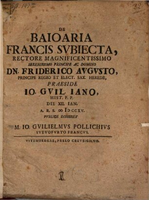 De Baioaria Francis Svbiecta
