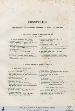 Conspectus Velamentorum Partiumque Cerebri Ac Medullae Spinalis.