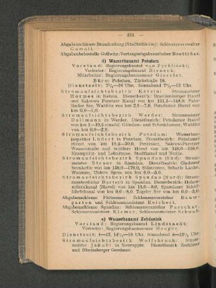 e) Wasserbauamt Zehdenick