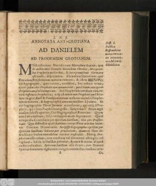 Annotata Anti-Grotiana Ad Danielem Ad Prooemium Grotianum.