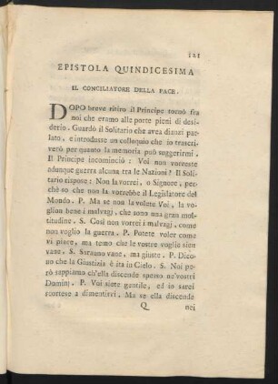 Epistola Quindicesima Il Conciliatore Della Pace