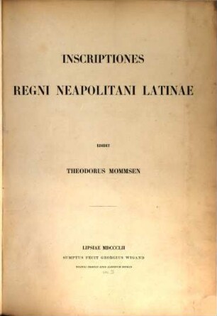 Inscriptiones regni neapolitani latinae