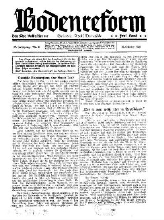 Deutsche Bodenreform oder Single Tax?