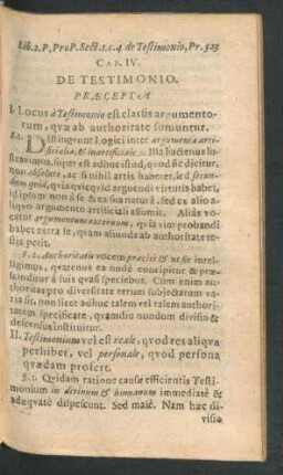Cap. IV. De Testimonio.