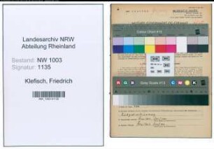 Entnazifizierung Friedrich Klefisch , geb. 02.05.1901 (Angestellter)