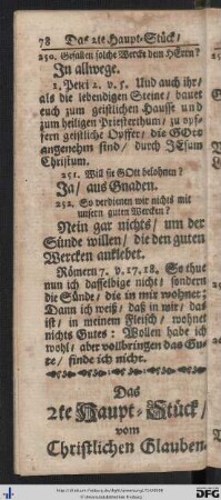 Das 2te Haupt-Stück vom Christlichen Glauben.