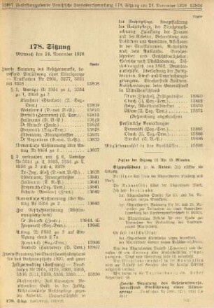 178. Sitzung. Mittwoch den 24. November 1920