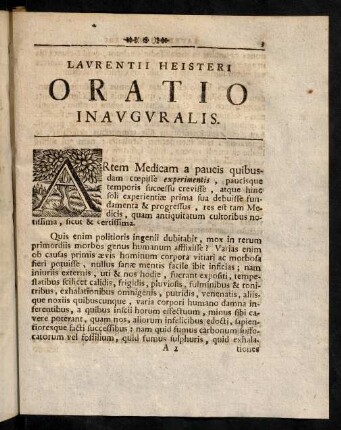 3-30, Laurentii Heisteri Oratio Inavgvralis.