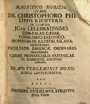 Evolutiones controversiarum in syntagmate iuris civilis ... : ab ipso olim in academia Ienensi adornato, comprehensarum, nec non resolutiones dubiorum et textuum obstantium ibi allegatorum ...