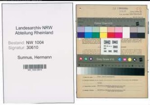 Entnazifizierung Hermann Sunnus , geb. 14.06.1904 (Verwalter)