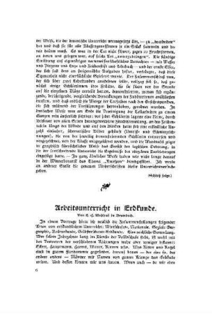 Arbeitsunterricht in Erdkunde