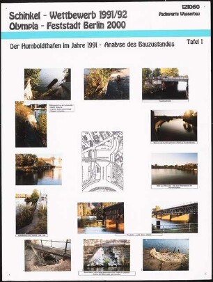 Museumshafen im Humboldthafen, Berlin Schinkelwettbewerb 1992: Der Humboldthafen im Jahre 1991 - Analyse des Bauzustandes: Fotos, Lageplan