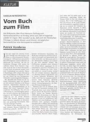 Hamsun-Retrospektive: Vom Buch zum Film