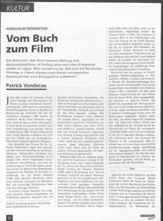 Hamsun-Retrospektive: Vom Buch zum Film