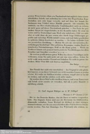 Carl August Böttiger an August Wilhelm von Schlegel, Weimar, 04.01.1797