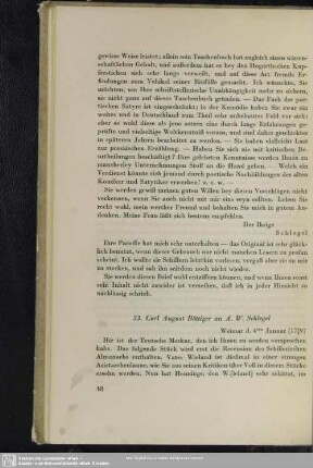 Carl August Böttiger an August Wilhelm von Schlegel, Weimar, 04.01.1797