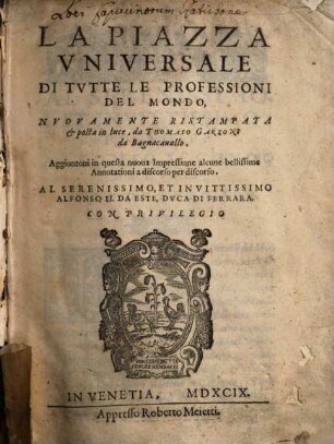 La piazza universale di tutte le professioni del mondo