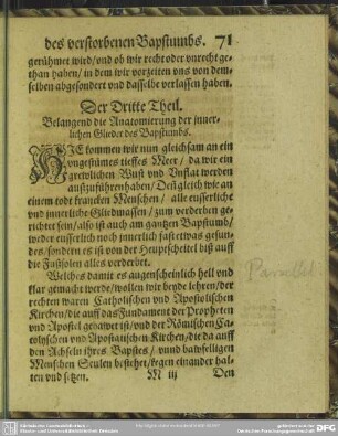 Der Dritte Theil. Belangend die Anatomierung der innerlichen Glieder des Bapstumbs