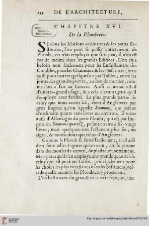 Chapitre XVI: De la plomberie
