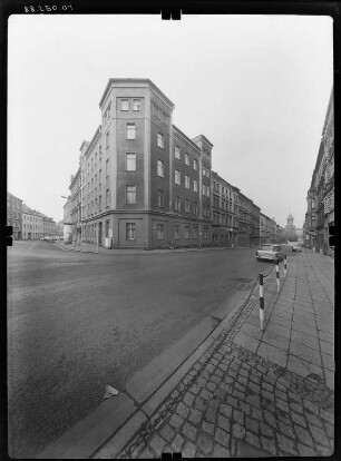 Görlitz-Altstadt, Otto-Buchwitz-Straße (Luisenstraße). Wohnhaus. Eckansicht
