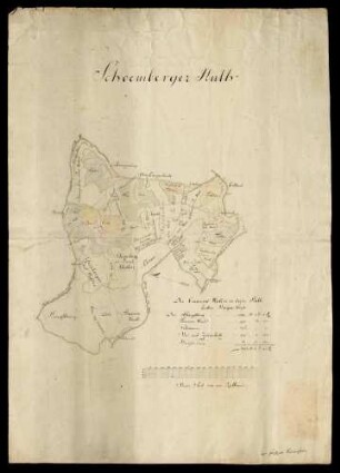 Generalplan über die in dieser Hut liegenden Kameralwaldungen: Hengstberg, Frauenwald, Schwann, Mos und Zellerholz sowie Haasenrain (sowie Waldungen und sonstige Grundstücke in kommunaler und privater Hand).