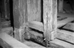 Gebälk des Dachstuhles in der Kirche