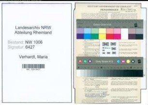 Entnazifizierung Maria Verhardt , geb. 01.03.1905 ()