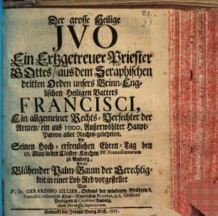 Der heilige Ivo ... ein ... Rechtsverfechter der Armen