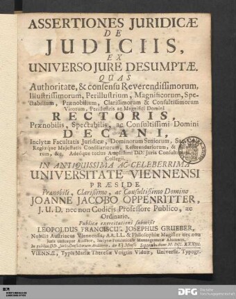 Assertiones Juridicæ De Judiciis Ex Universo Jure Desumptæ