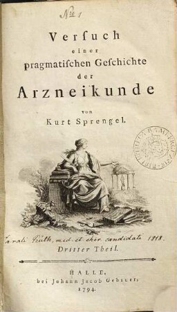 Versuch einer pragmatischen Geschichte der Arzneykunde, Dritter Theil