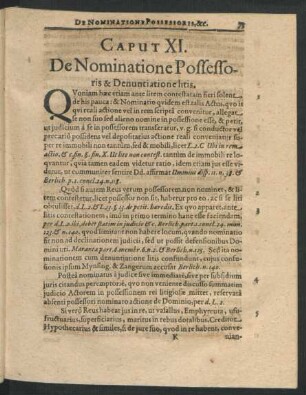 Caput XI. De Nominatione Possessoris & Denuntiatione litis.