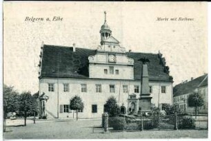 Belgern. Markt mit Rathaus