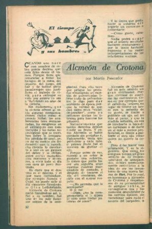 Alcmeón de Crotona : El tiempo y sus hombres