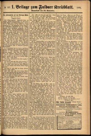 Zweite Ausgabe vom Samstag, den 19. November 1898.