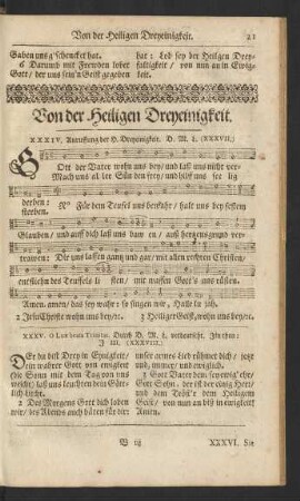 Von der heiligen Dreyeinigkeit.