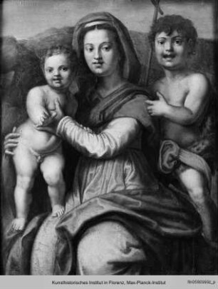 Thronende Madonna mit Kind und Heiligem Johannesknaben