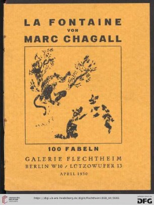 Von La Fontaine zu Chagall : 100 Fabeln : April 1930