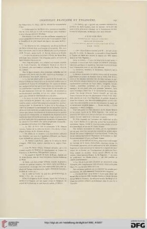 Chronique française et étrangère