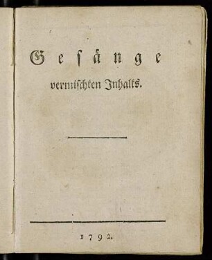 Gesänge vermischten Inhalts