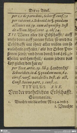 Titulus XXX. Von der unehelichen Erbschafft