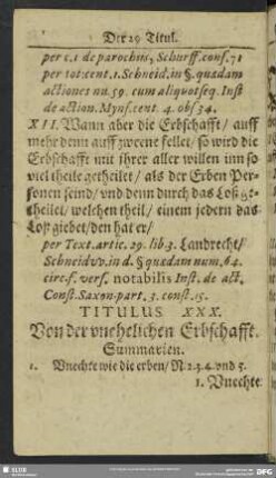 Titulus XXX. Von der unehelichen Erbschafft