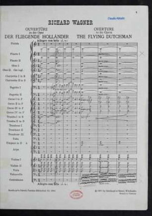 Ouvertüre zu der Oper "Der fliegende Holländer"