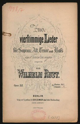 Zwei vierstimmige Lieder für Sopran, Alt, Tenor und Bass : im Freien zu singen ; opus 32