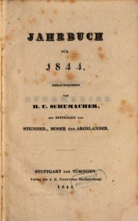 Jahrbuch : für ..., 1844