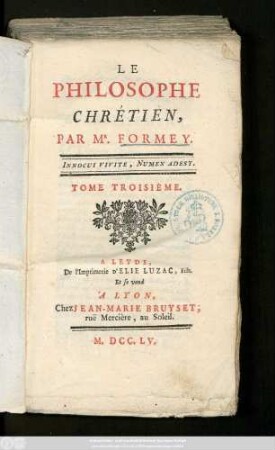 T. 3: Le Philosophe Chrétien