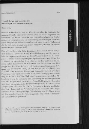Handbücher zur Geschichte : Neuauflagen und Neuerscheinungen