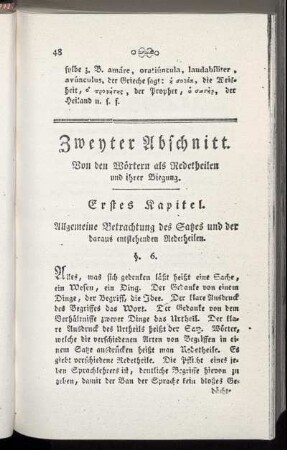 Erstes Kapitel. - Zweytes Kapitel.
